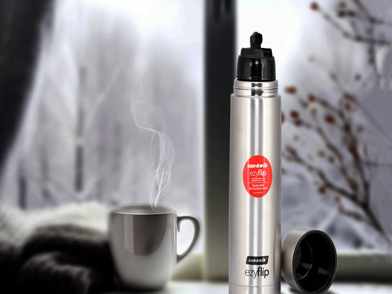 Sun-Kwik Ezyflip Vacuum Flask <br> 1000 ML
