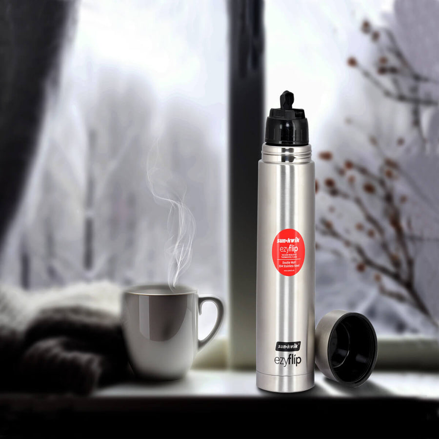 Sun-Kwik Ezyflip Vacuum Flask <br> 1000 ML